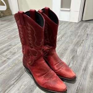 Vintage Cherry Red Cowboy Boots